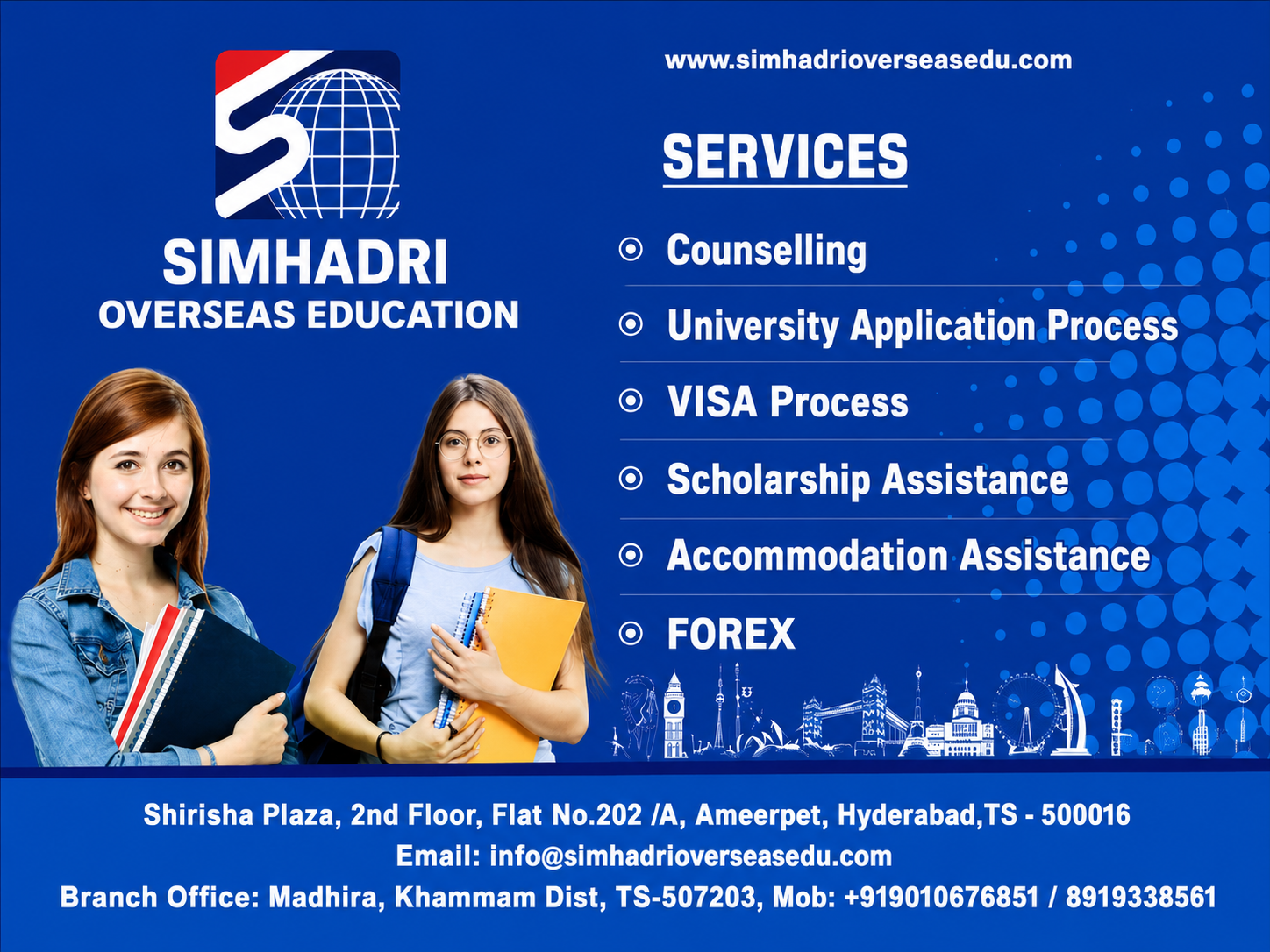 Simhadri Overseas Education Banner